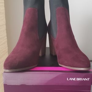Lane Bryant Size 12W Burgundy bootie